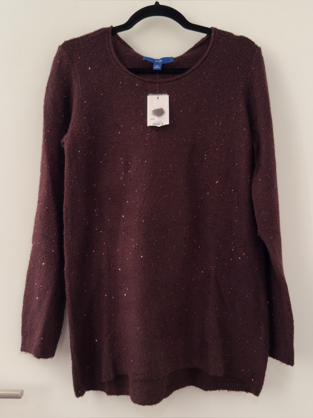 Apt. 9 Midnight Jam Sequin Sweater w/ Removable Hood/Scarf Size Medium M Kohl’s